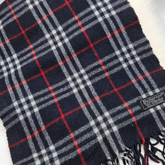 Burberry Novacheck Blue Wool Scarf - Picture 9 of 15